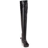 Schwarz Matt 15,5 cm DELIGHT-3017 Plateau Overknee Stiefel