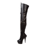 Schwarz Matt 15,5 cm DELIGHT-3028 Overknees Damenstiefel