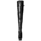 Schwarz Matt 15 cm DELIGHT-3025 overknee stiefel mit plateausohle