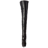 Schwarz Matt 15 cm DELIGHT-3050 overknee stiefel mit plateausohle