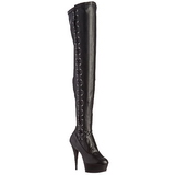 Schwarz Matt 15 cm DELIGHT-3050 overknee stiefel mit plateausohle