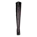 Schwarz Matt 15 cm DOMINA-3000 Overknee Stiefel für Männer