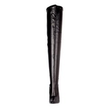 Schwarz Matt 15 cm DOMINA-3000 Overknees Damenstiefel