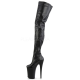 Schwarz Matt 23 cm PLEASER INFINITY-4000 Plateau Überkniestiefel