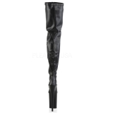 Schwarz Matt 23 cm PLEASER INFINITY-4000 Plateau Überkniestiefel