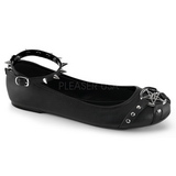 Schwarz Matt STAR-23 flache gothic ballerina schuhe