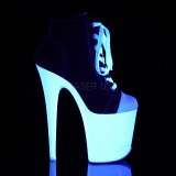 Schwarz Neon 20 cm FLAMINGO-800SK-02 Leinenstoff high heels chucks