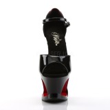 Schwarz Rot 18 cm MOON-760FH Korsett High Heels Schuhe