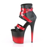Schwarz Rot 20 cm FLAMINGO-800-15 plateauschuhe high heels