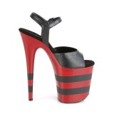 Schwarz Rot 20 cm FLAMINGO-809SR pleaser high heels mit plateau