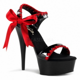 Schwarz Rot Lack 15 cm DELIGHT-615 High Heels Stiletto Schuhe