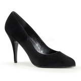 Schwarz Samt 10 cm VANITY-420 klassische spitze pumps high heels