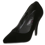 Schwarz Samt 10 cm VANITY-420 klassische spitze pumps high heels