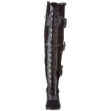 Schwarz Samt 9,5 cm GLAM-300 Overknees Damenstiefel