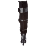 Schwarz Samt 9,5 cm GLAM-300 Overknees Damenstiefel