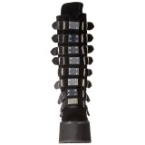 Schwarz Samt 9 cm DAMNED-318 plateau damenstiefel mit schnalle