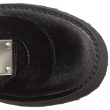 Schwarz Samt 9 cm DAMNED-318 plateau damenstiefel mit schnalle