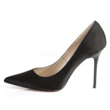 Schwarz Satin 10 cm CLASSIQUE-20 spitze pumps mit stiletto absatz