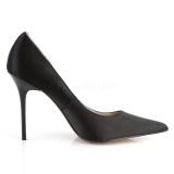 Schwarz Satin 10 cm CLASSIQUE-20 spitze pumps mit stiletto absatz