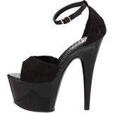 Schwarz Satin 18 cm Pleaser ADORE-768 Plateau High Heels