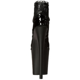 Schwarz Spitzenstoff 20 cm FLAMINGO-896LC Damen Stiefeletten mit Schnürsenkel