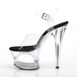 Schwarz Transparent 18 cm MOON-708 Plateau High Heels