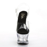 Schwarz Transparent 18 cm MOON-708 Plateau High Heels