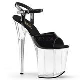 Schwarz Transparent 20 cm Pleaser FLAMINGO-809 Plateau High Heels