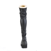 Schwarz Vegan 11,5 cm SHAKER-374 overknee stiefel mit schnürung