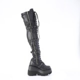 Schwarz Vegan 11,5 cm SHAKER-420 overknee stiefel mit schnürung