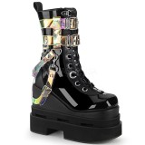 Schwarz Vegan 12,5 cm ETERNAL-115 demonia wedge keilstiefeletten