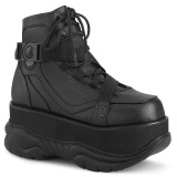 Schwarz Vegan 7,5 cm NEPTUNE-181 demoniacult stiefeletten - unisex cyberpunk stiefeletten