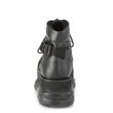 Schwarz Vegan 7,5 cm NEPTUNE-181 demoniacult stiefeletten - unisex cyberpunk stiefeletten