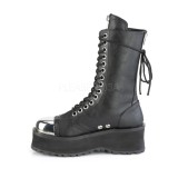 Schwarz Vegan 7 cm GRAVEDIGGER-14 demoniacult stiefel - unisex plateaustiefel