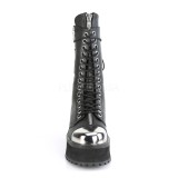 Schwarz Vegan 7 cm GRAVEDIGGER-14 demoniacult stiefel - unisex plateaustiefel