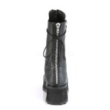 Schwarz Vegan 7 cm GRAVEDIGGER-14 demoniacult stiefel - unisex plateaustiefel