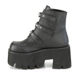 Schwarz Vegan 9 cm ASHES-55 demoniacult stiefeletten mit plateausohle