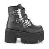 Schwarz Vegan 9 cm ASHES-55 demoniacult stiefeletten mit plateausohle