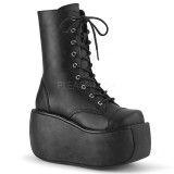 Schwarz Vegan 9 cm VIOLET-120 demoniacult stiefeletten mit plateausohle