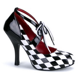 Schwarz Weiss 10,5 cm HARLEQUIN-03 Damenschuhe mit hohem Absatz