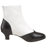 Schwarz Weiss 5 cm FLORA-1023 Damen Stiefeletten