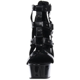 Schwarz gladiator 15 cm DELIGHT-682 Sandaletten mit hohen Absätzen