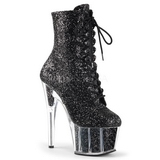 Schwarz glitter 18 cm ADORE-1020G damen stiefeletten mit plateausohle