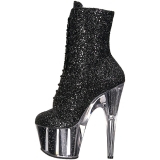 Schwarz glitter 18 cm ADORE-1020G damen stiefeletten mit plateausohle
