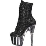 Schwarz glitter 18 cm ADORE-1020G damen stiefeletten mit plateausohle