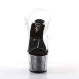 Schwarz glitter 18 cm Pleaser ADORE-708G pole dance high heels schuhe