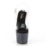 Schwarz glitter 18 cm Pleaser SKY-308LG pole dance high heels schuhe