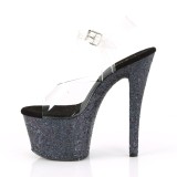 Schwarz glitter 18 cm Pleaser SKY-308LG pole dance high heels schuhe