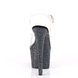 Schwarz glitter 18 cm Pleaser SKY-308LG pole dance high heels schuhe