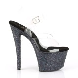Schwarz glitter 18 cm Pleaser SKY-308LG pole dance high heels schuhe
